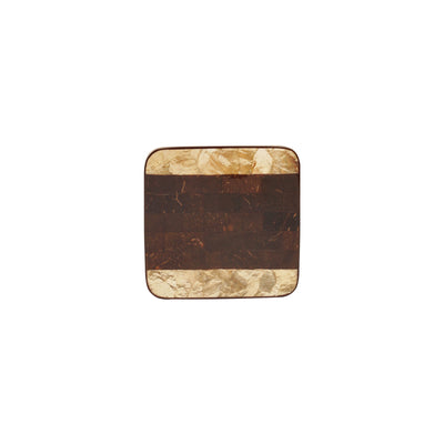 Golden Brown Paya Capiz Square Coaster - TESOROS